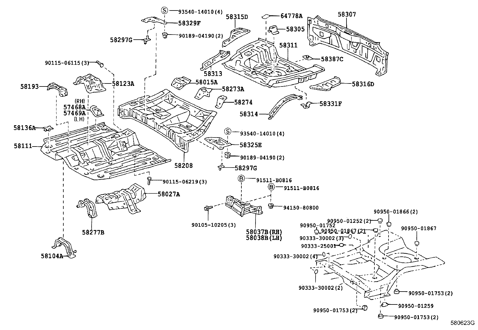 58307-10340 PANEL SUB-ASSY, BODY LOWER BACK product image