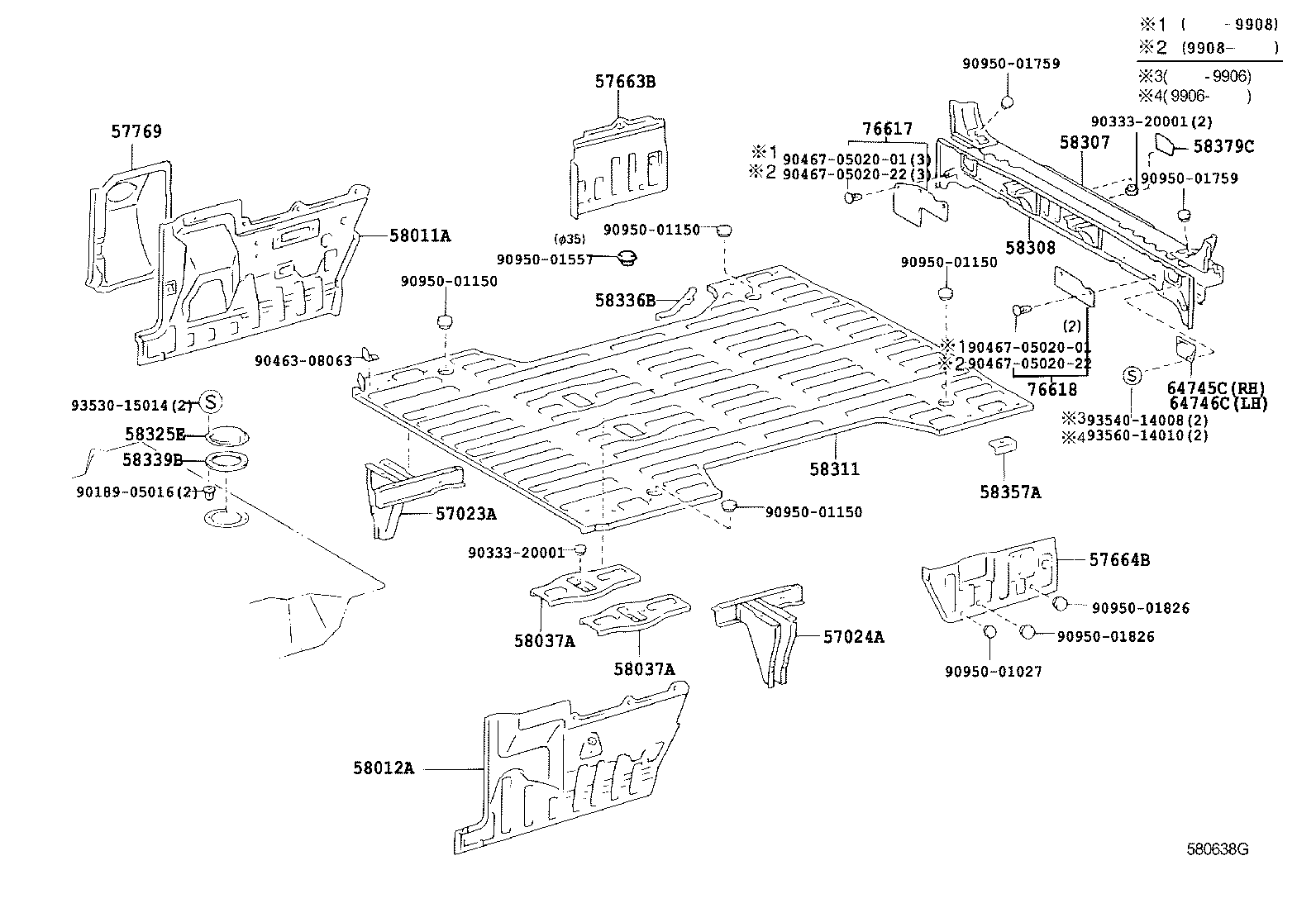 57627-60040 COVER, REAR FLOOR SIDE MEMBER, RH product image