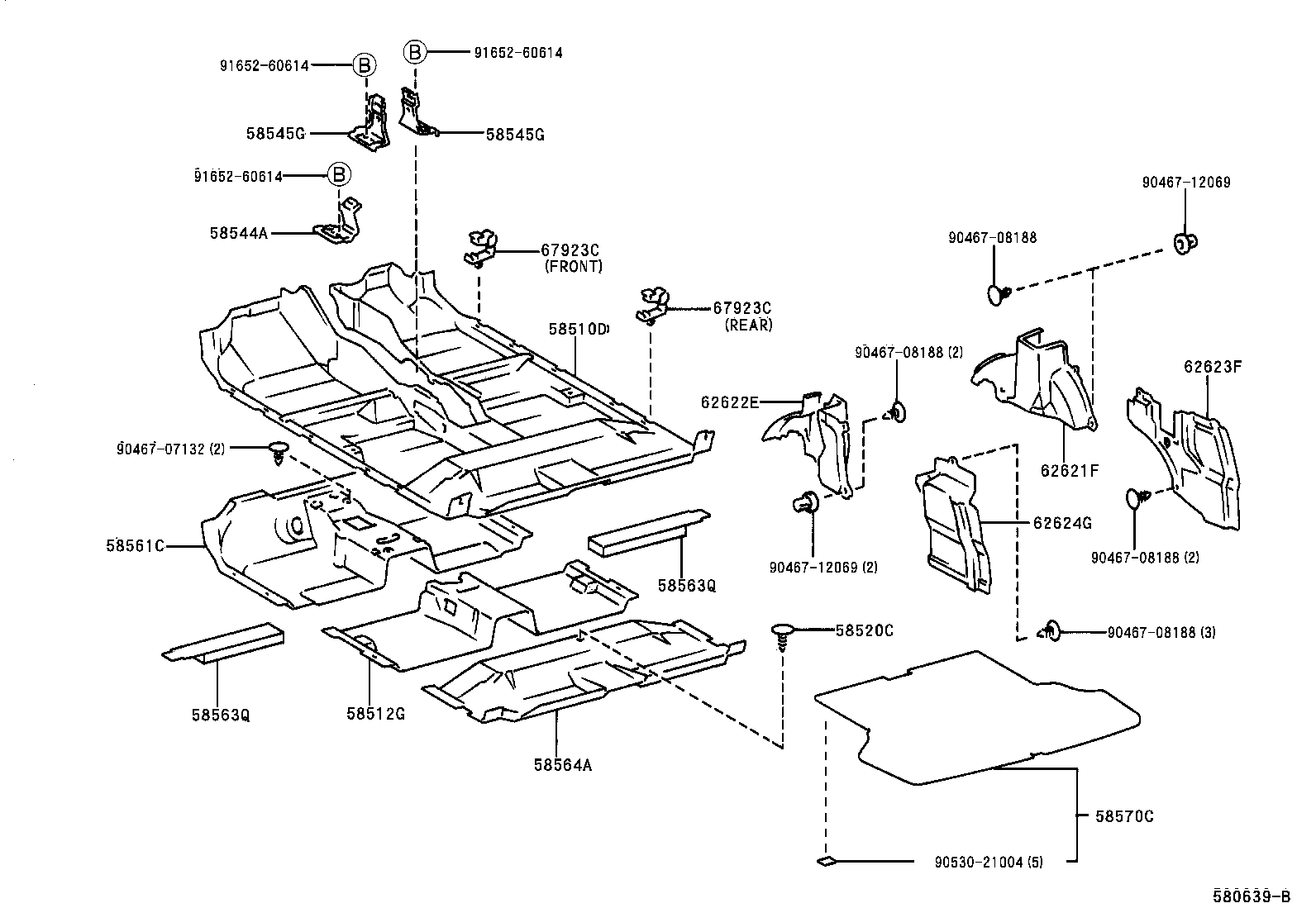 58564-21010 SILENCER, FRONT FLOOR, NO.4 product image