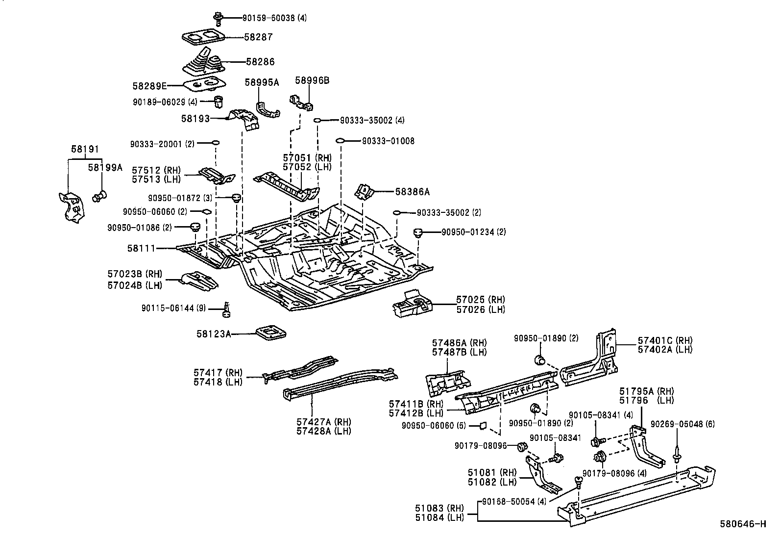 57023-35050 BRACKET SUB-ASSY, BODY MOUNTING, NO.2 RH product image