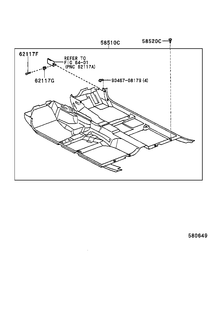 58523-30190 BRACKET, FLOOR CARPET, RH product image