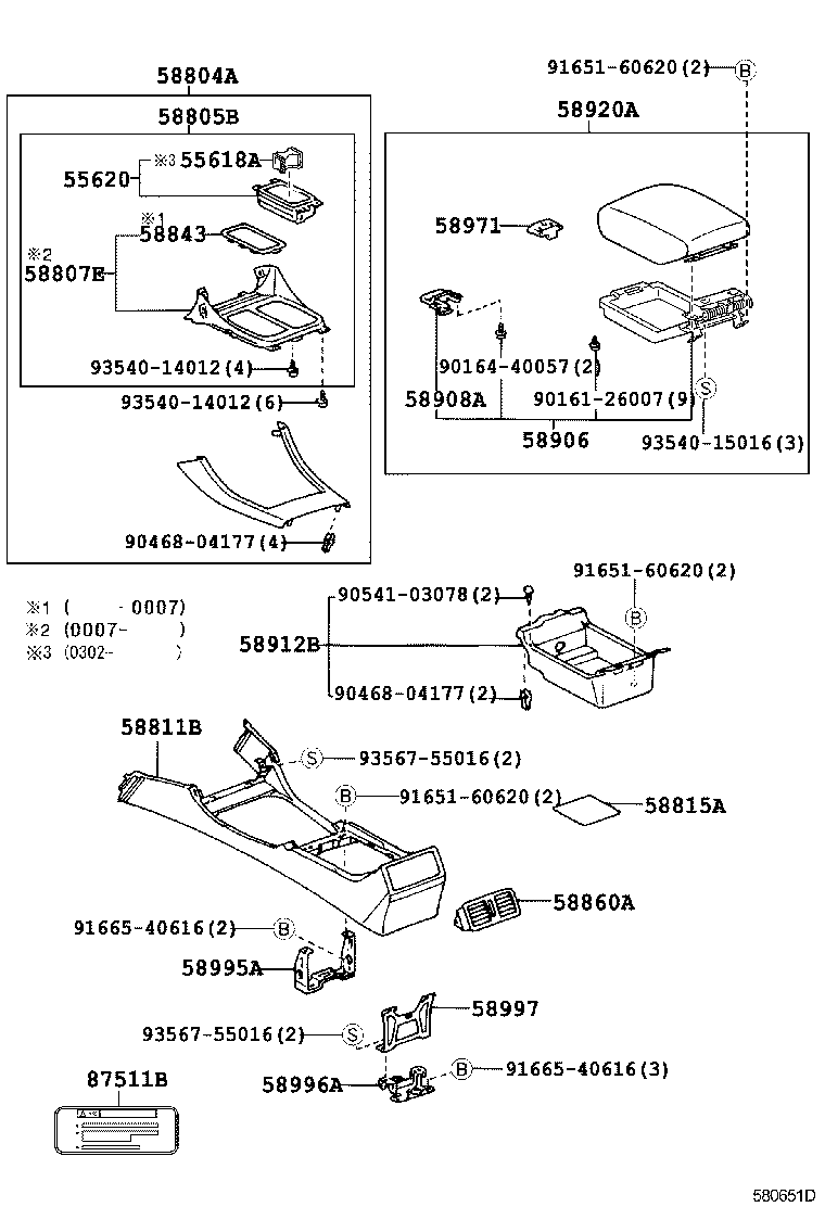 55410-30740 PANEL SUB-ASSY, CONSOLE, UPPER product image