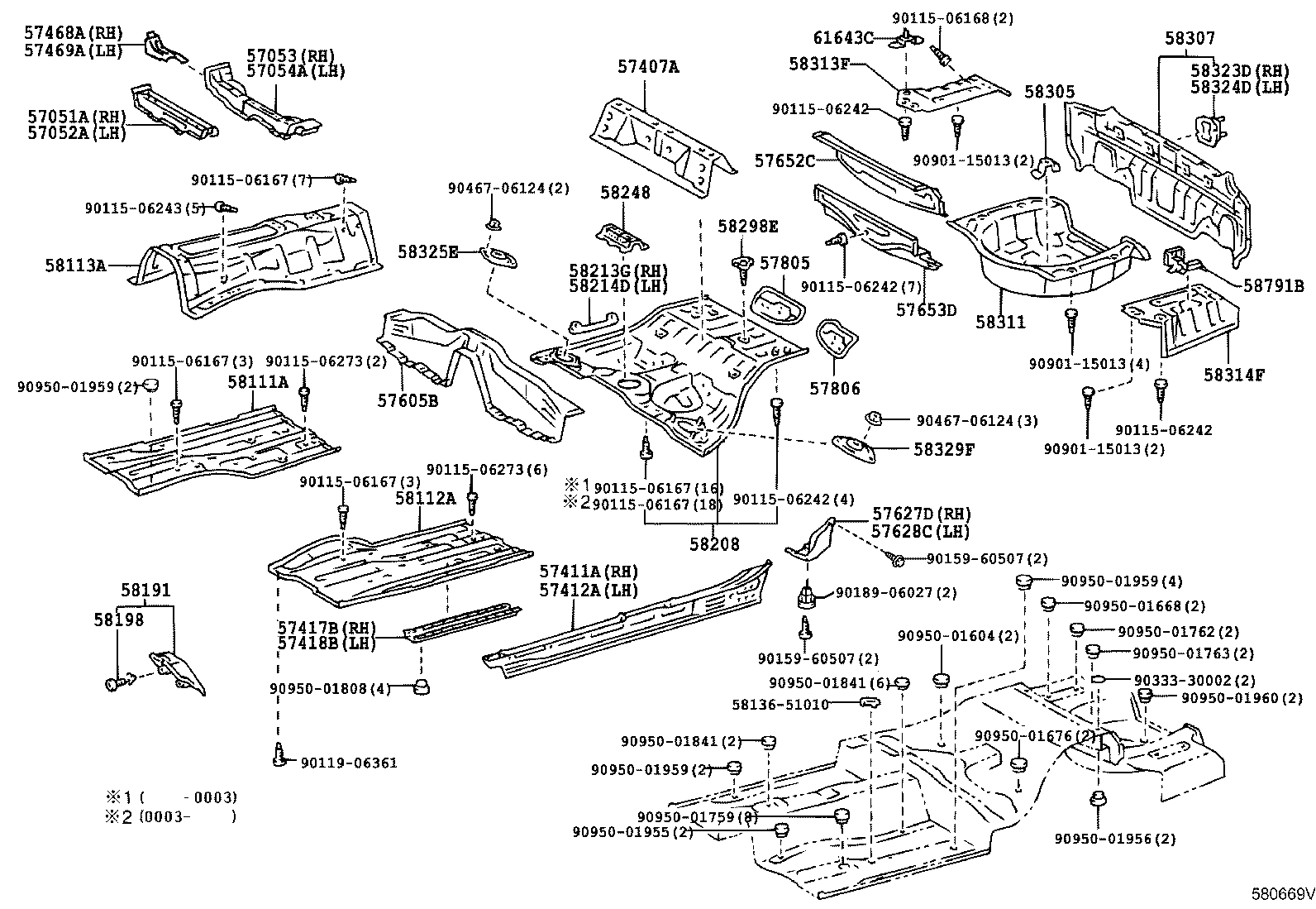 58311-30904 PAN, REAR FLOOR product image