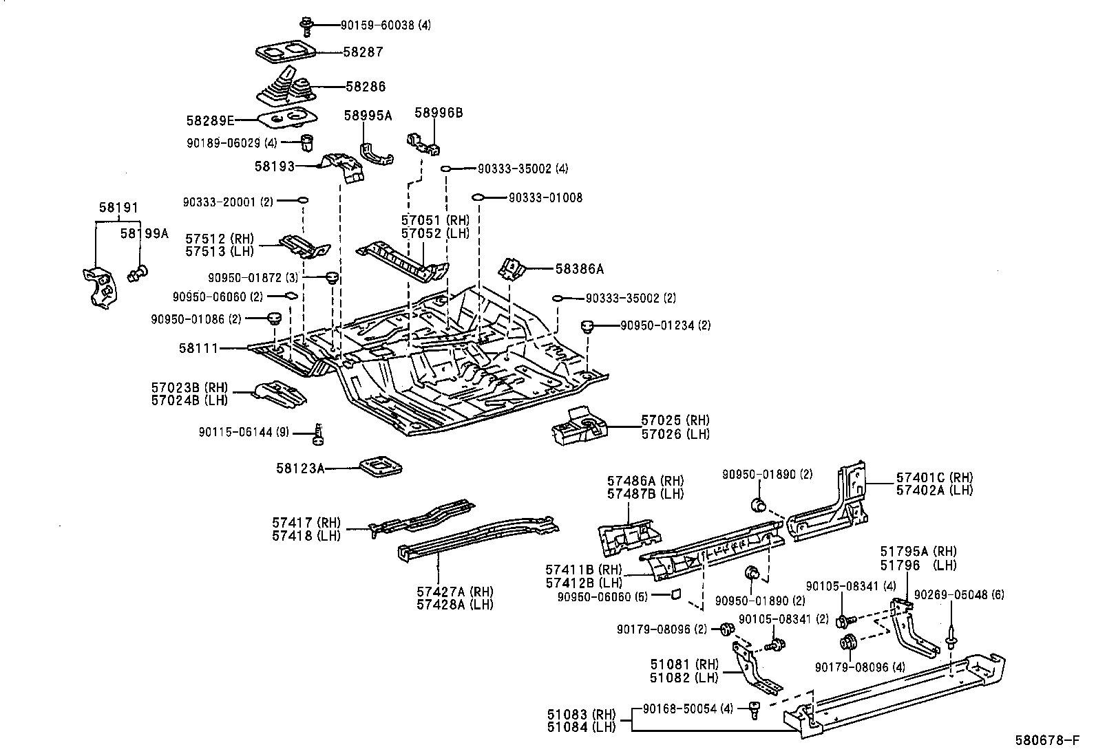 57026-35100 BRACKET SUB-ASSY, BODY MOUNTING, NO.3 LH product image