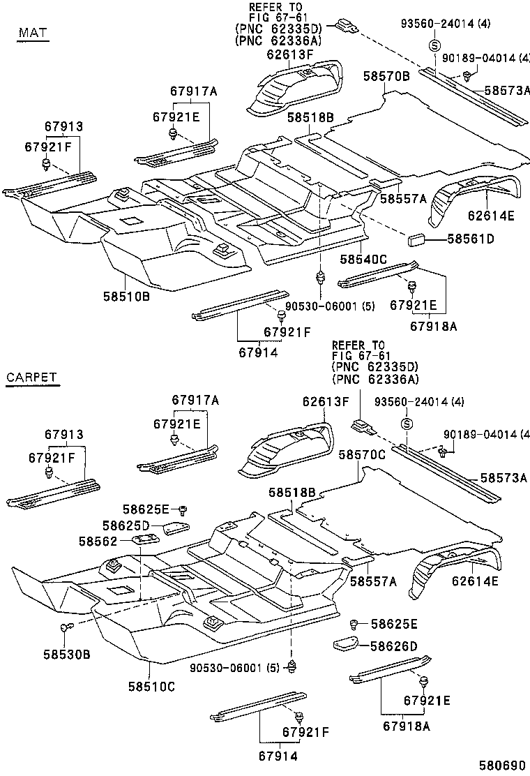 58570-60741-B2 CARPET ASSY, REAR FLOOR product image