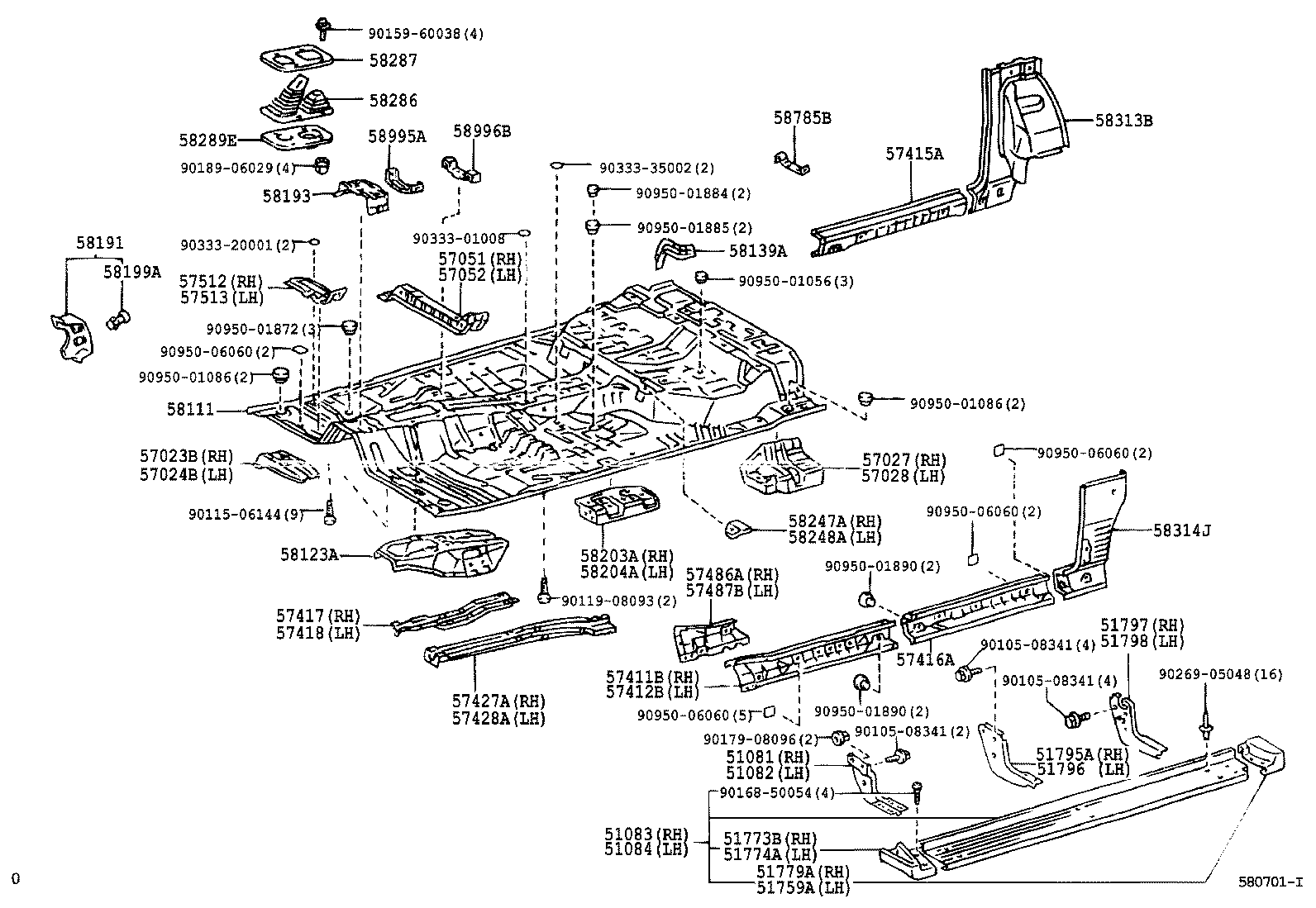 57023-35050 BRACKET SUB-ASSY, BODY MOUNTING, NO.2 RH product image