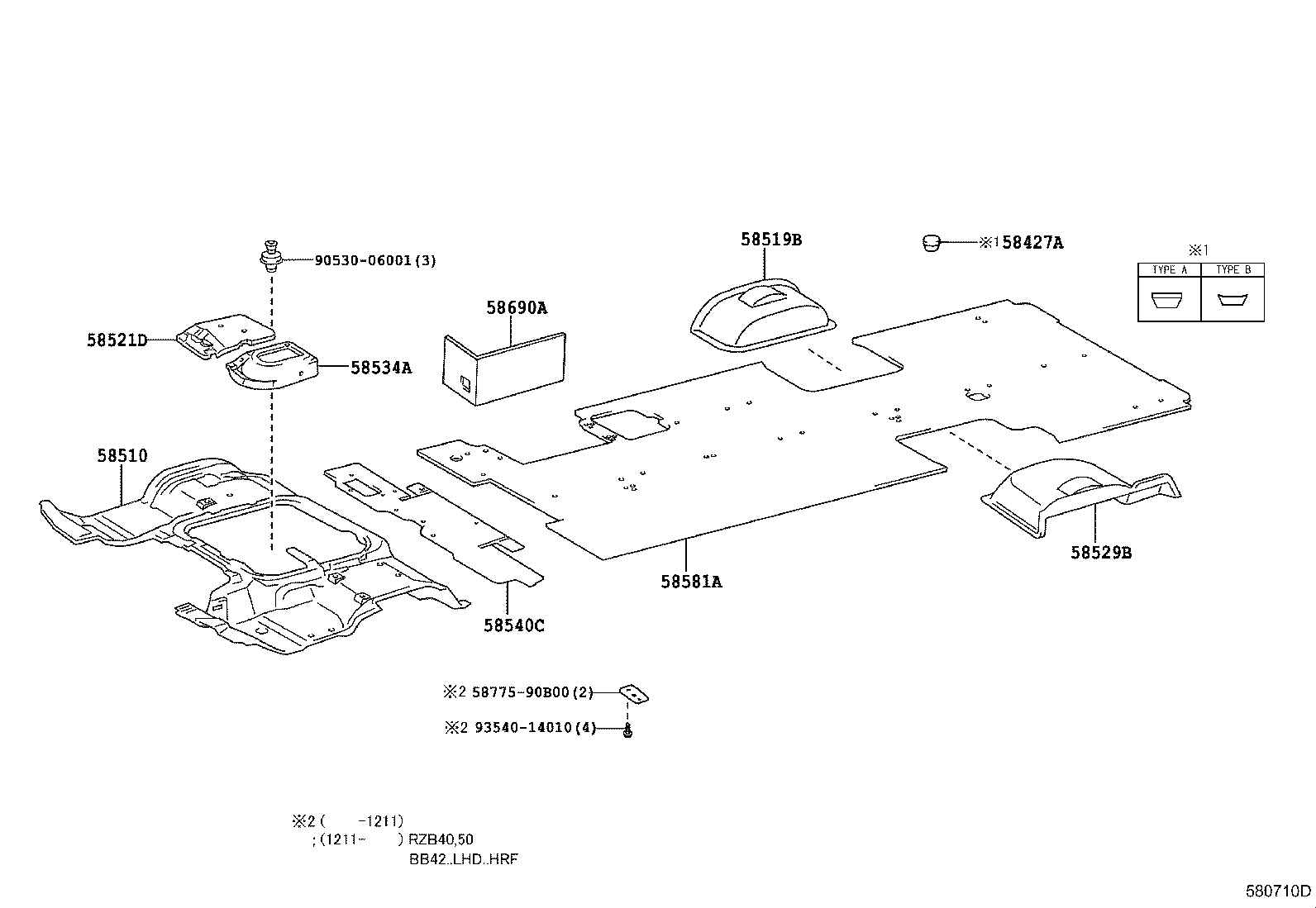 58427-36110 SPACER, REAR FLOOR BOARD product image