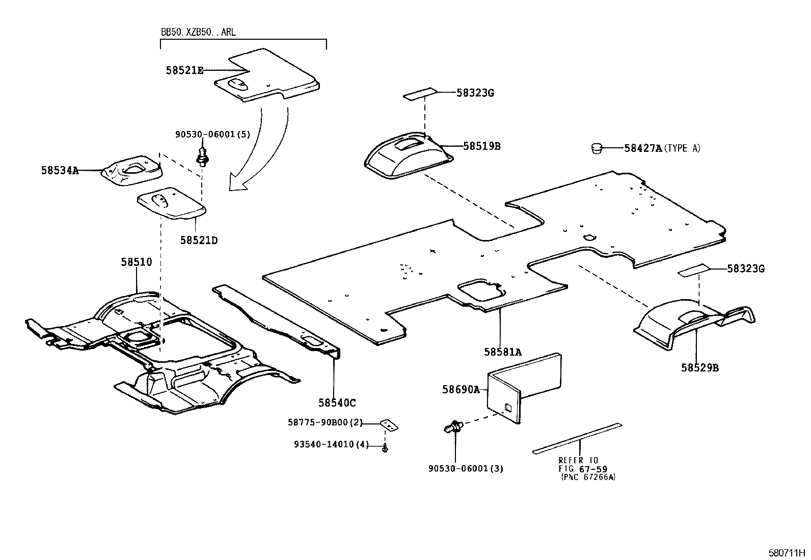 58427-36110 SPACER, REAR FLOOR BOARD product image