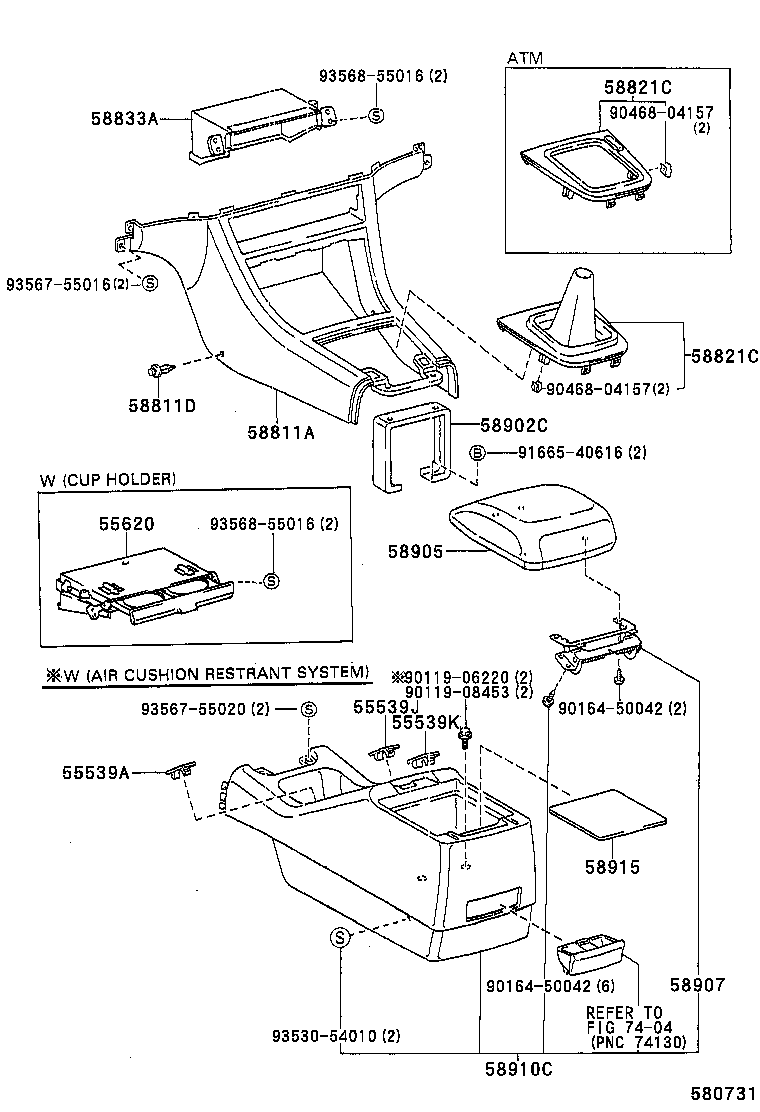 58804-33220-B0 PANEL, CONSOLE, UPPER product image