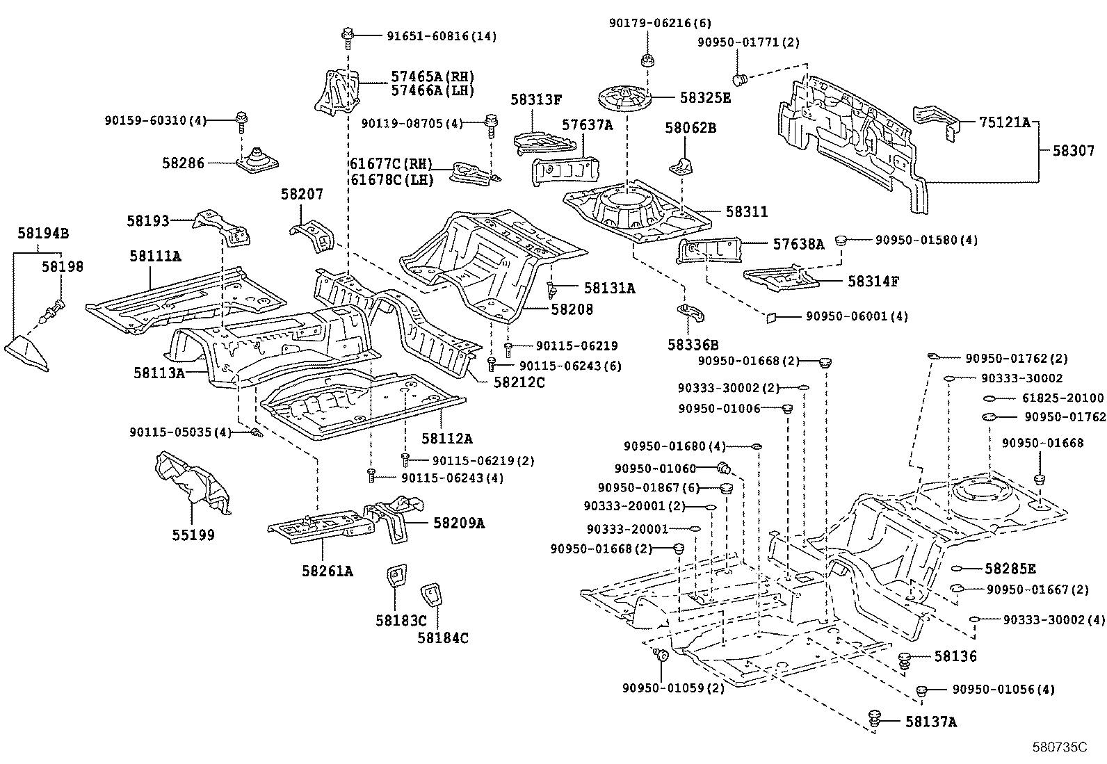 58307-14710 PANEL SUB-ASSY, BODY LOWER BACK product image