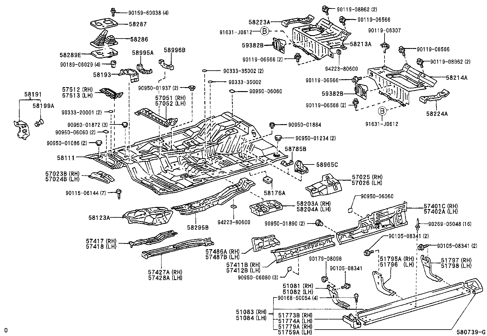 57023-35050 BRACKET SUB-ASSY, BODY MOUNTING, NO.2 RH product image