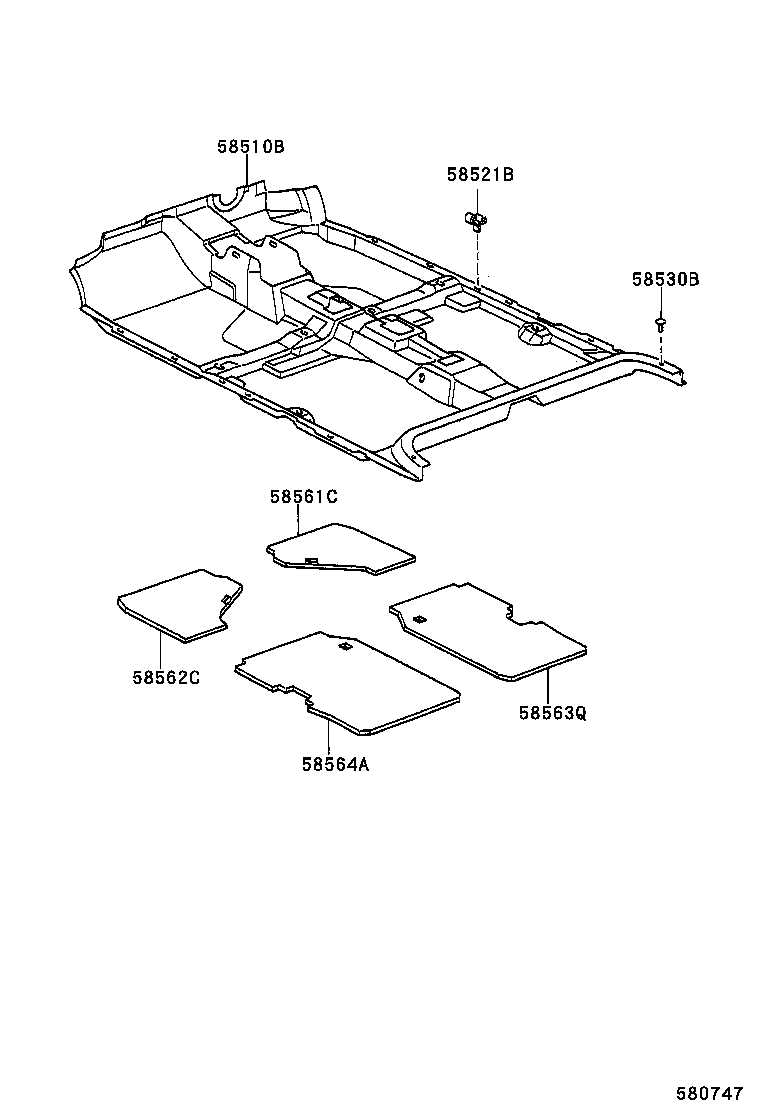 58561-47010 SILENCER, FRONT FLOOR, NO.1 product image