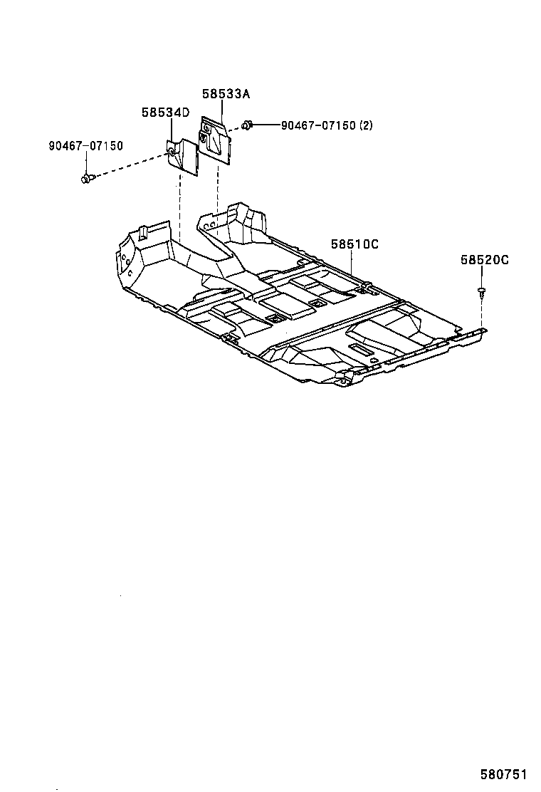 58533-48010-B0 COVER, FLOOR CARPET, CENTER RH product image