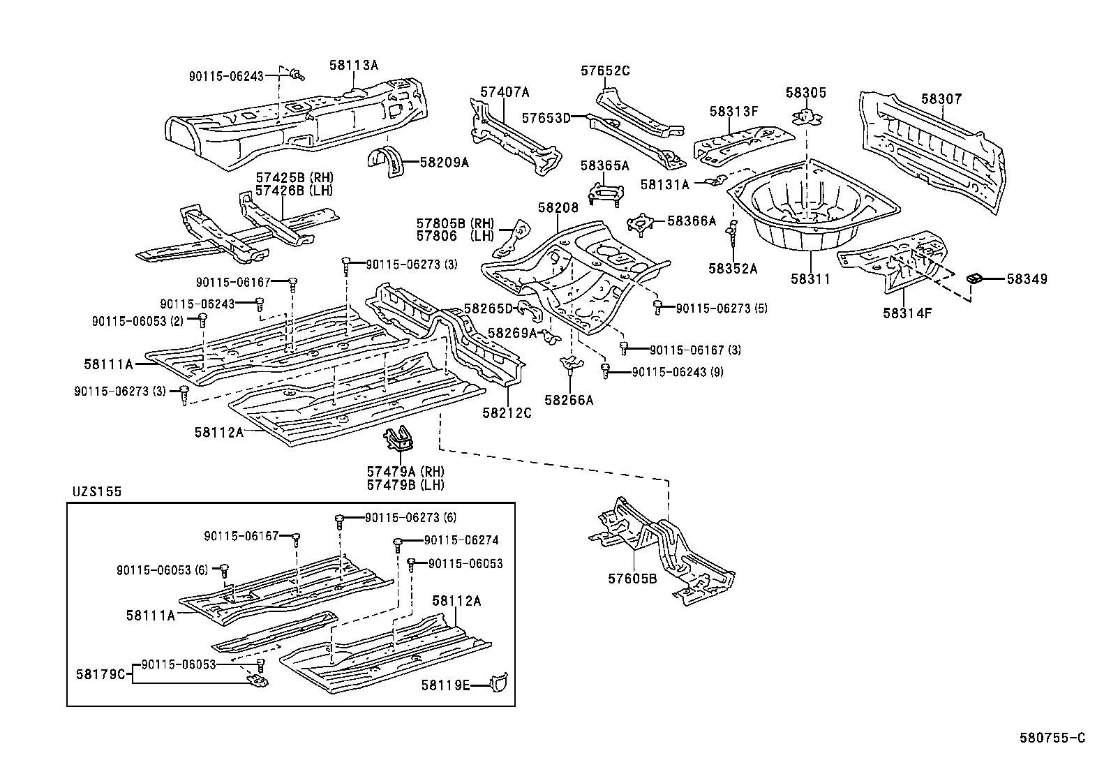 58119-30020 COVER, FRONT FLOOR SIDE, FRONT product image
