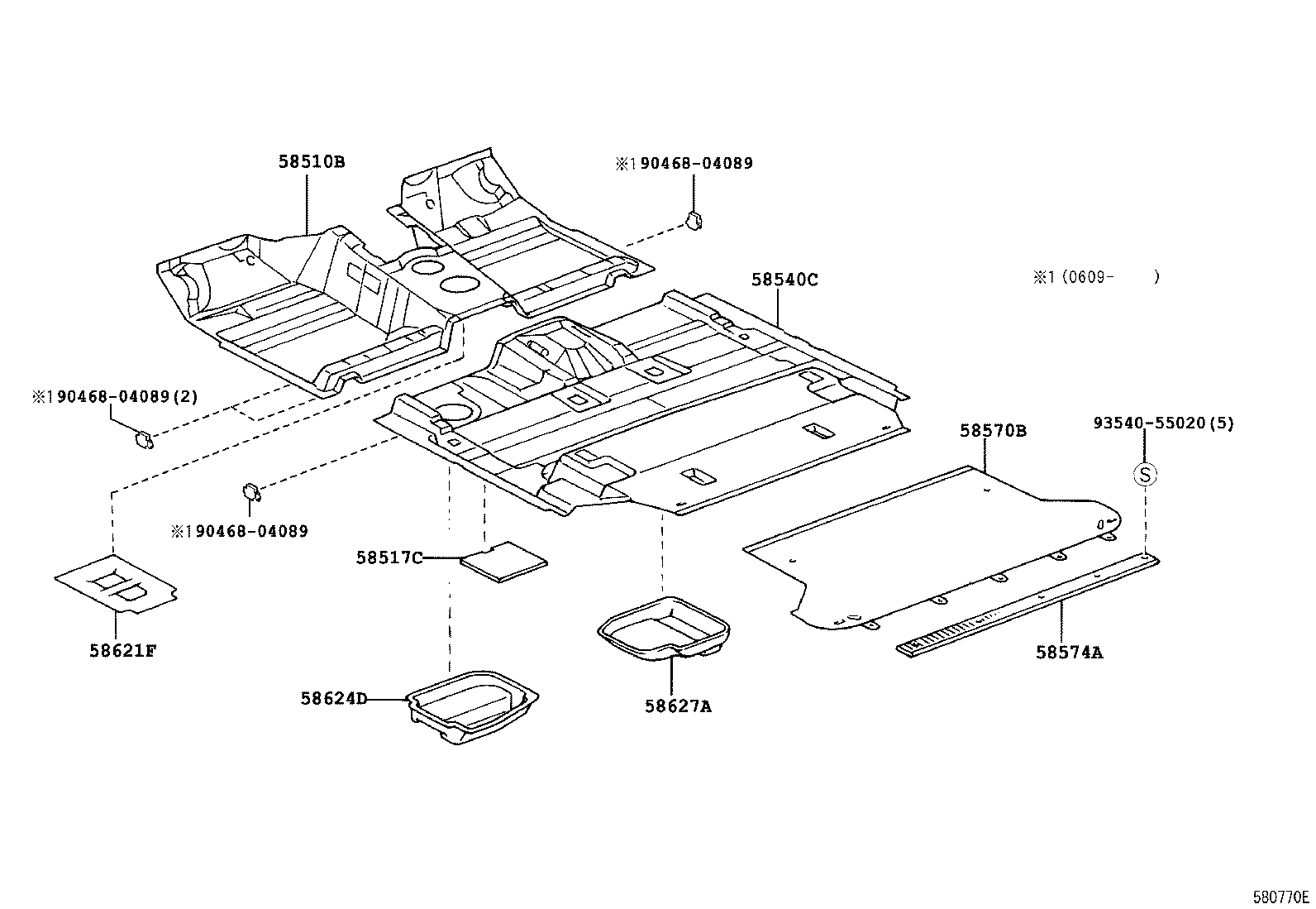 58570-60520-B0 CARPET ASSY, REAR FLOOR product image