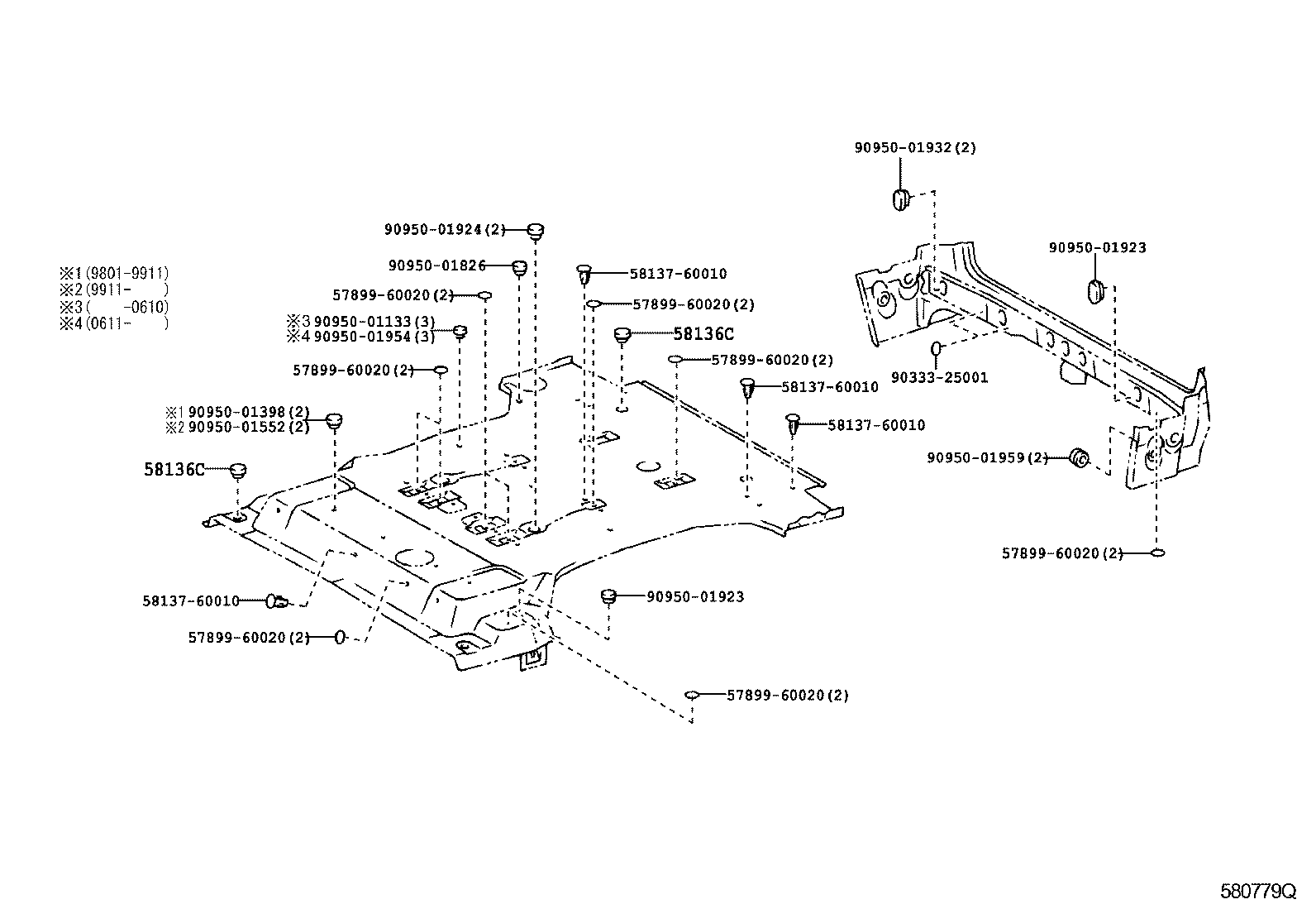 58311-60520 PAN, REAR FLOOR product image