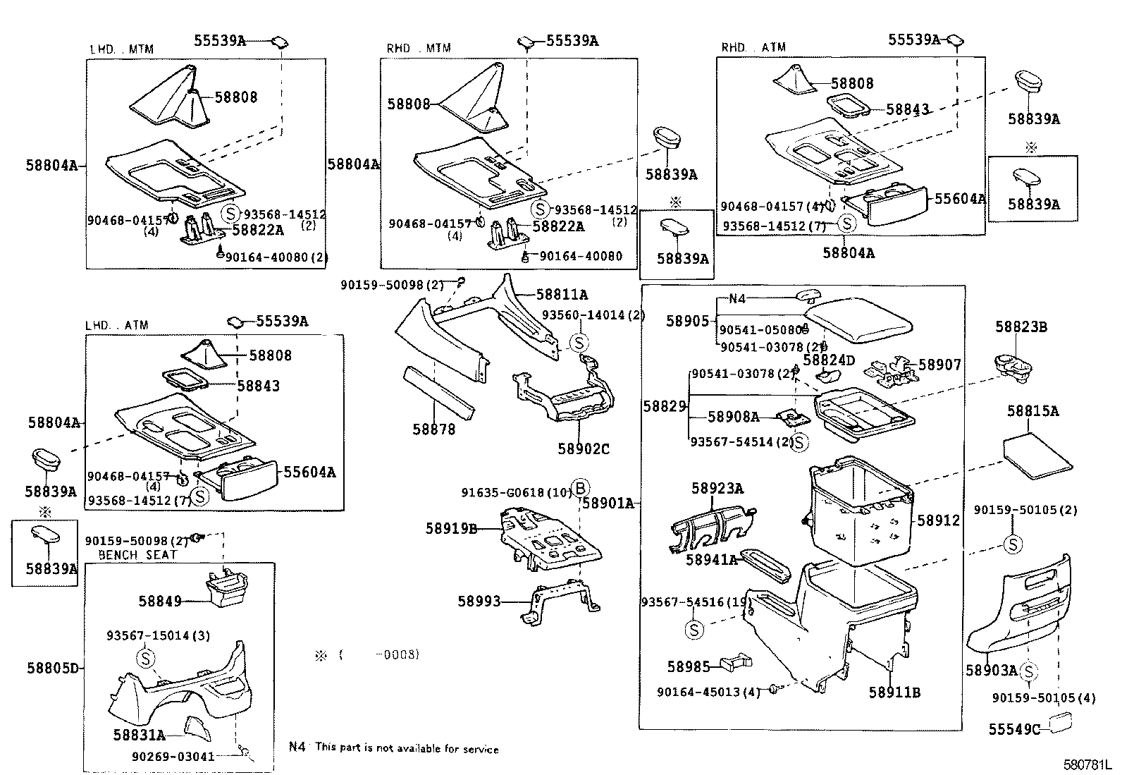 55604-60031 HOLDER SUB-ASSY, INSTRUMENT PANEL CUP product image