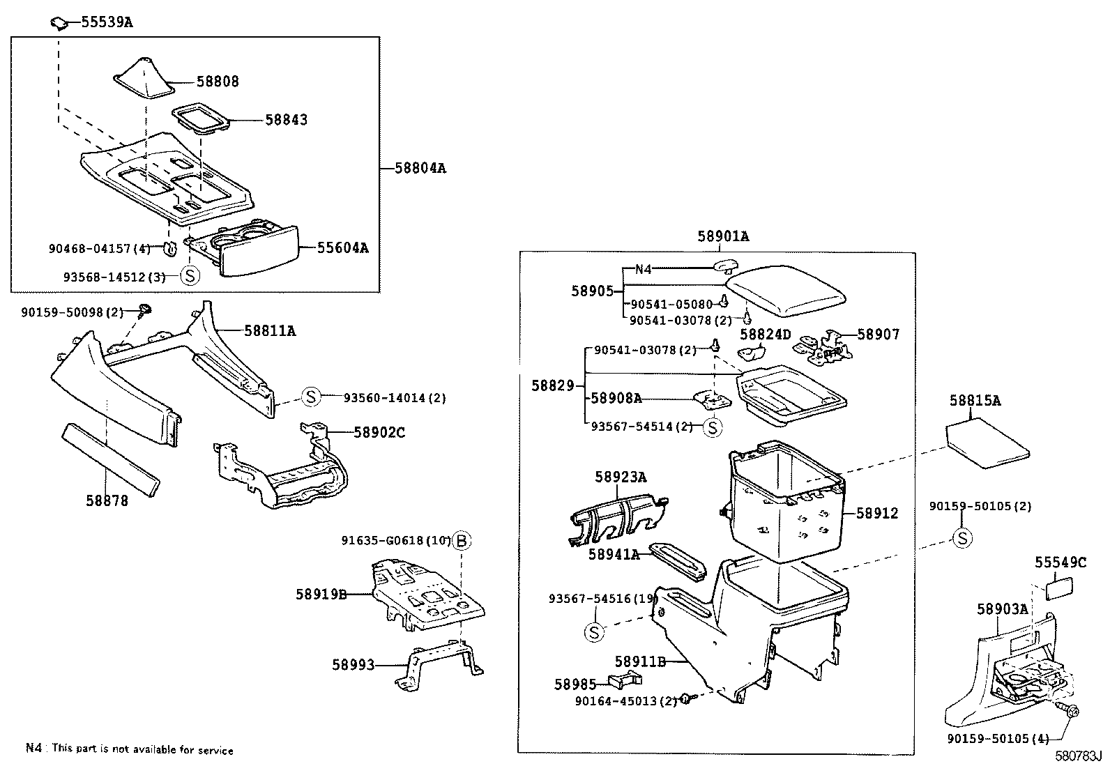 58905-60091-B1 DOOR SUB-ASSY, CONSOLE COMPARTMENT product image