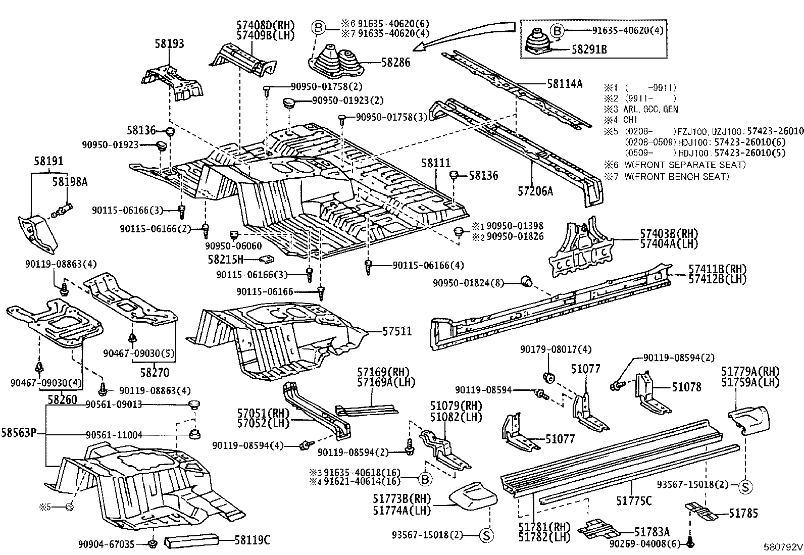 58111-60801 PAN, FRONT FLOOR product image