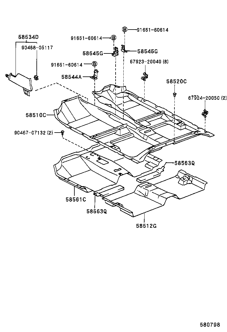 58510-2G080-B0 CARPET ASSY, FRONT FLOOR, FRONT product image