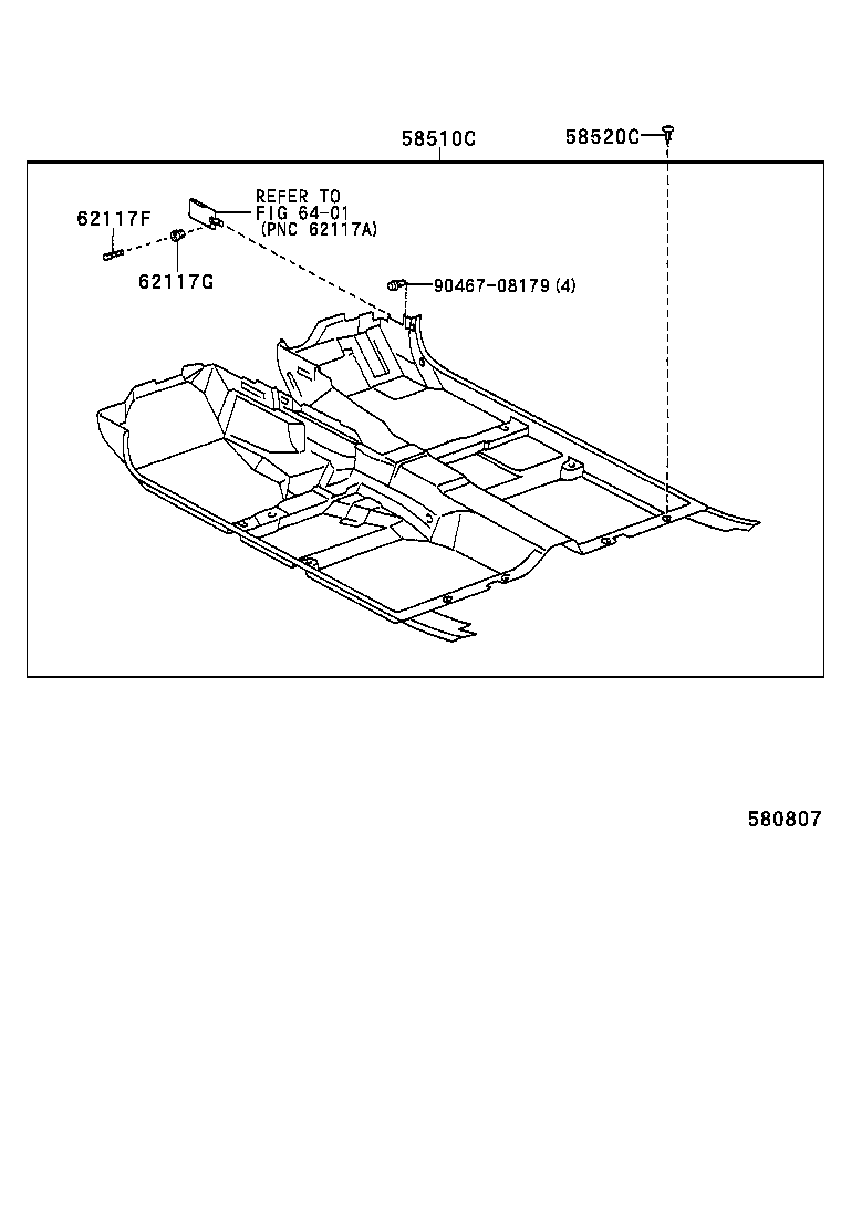 58523-30190 BRACKET, FLOOR CARPET, RH product image