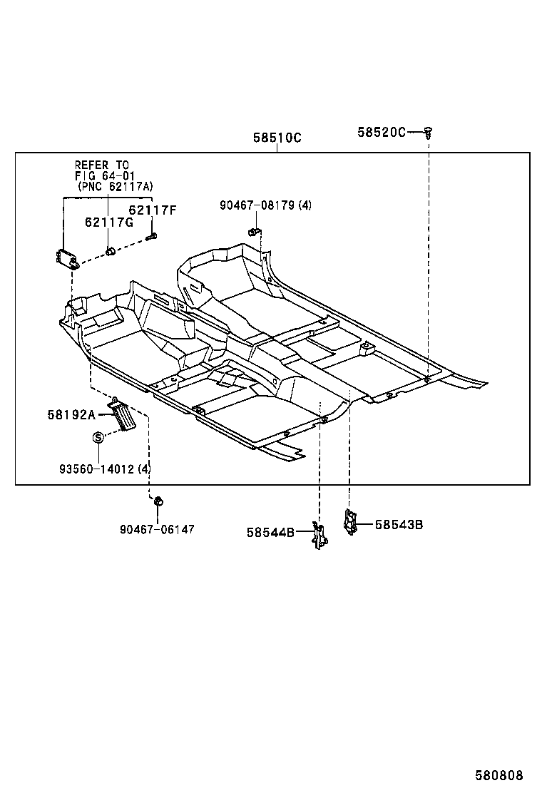 58523-30190 BRACKET, FLOOR CARPET, RH product image