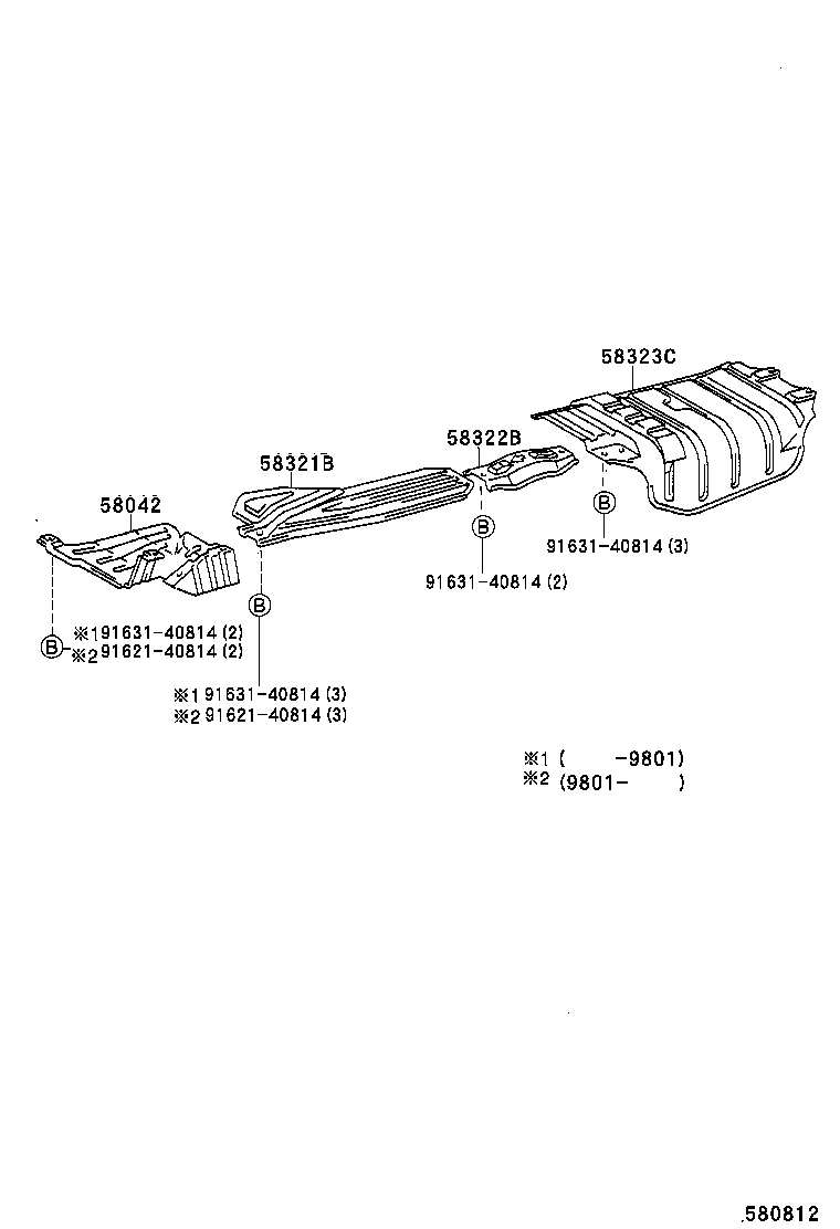 58322-28050 INSULATOR, REAR FLOOR HEAT, NO.2 product image