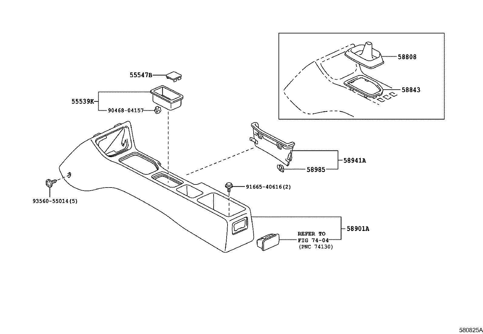 58905-21020-B1 DOOR SUB-ASSY, CONSOLE COMPARTMENT product image
