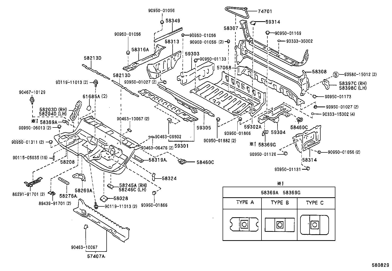 58103-31010 BRACKET, INSTRUMENT PANEL BRACE MOUNTING product image