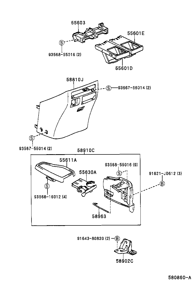 55606-44010 TRAY, INSTRUMENT PANEL UNDER product image