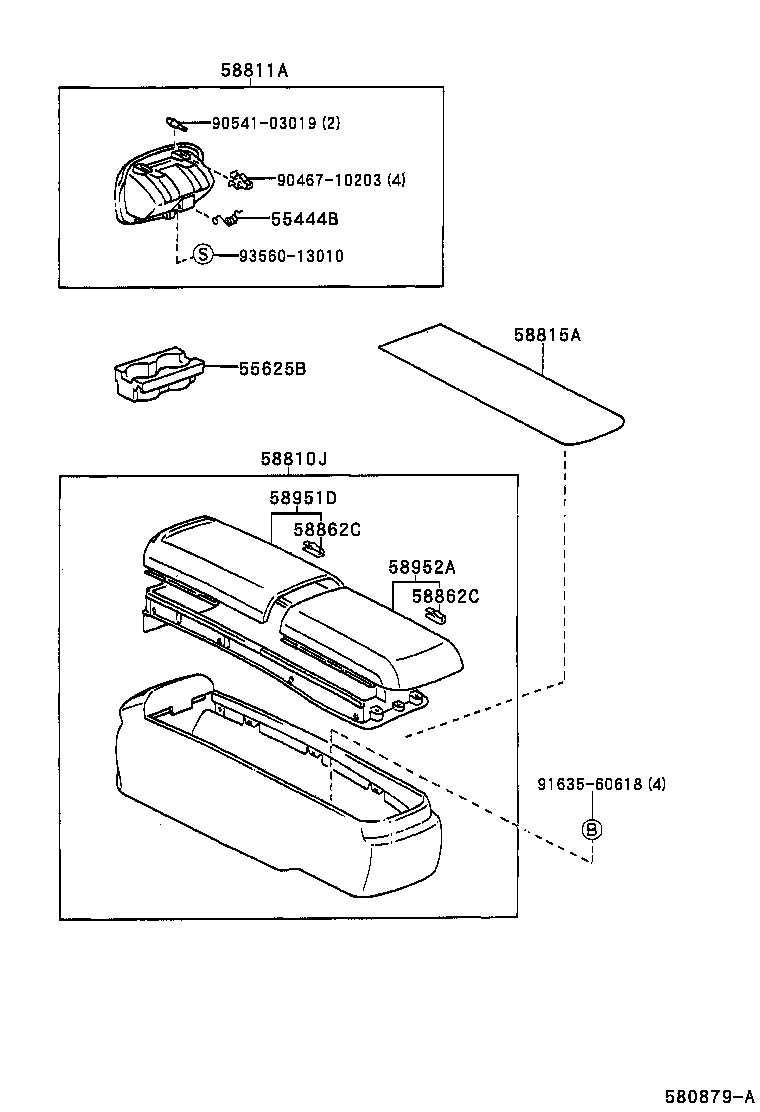 58802-32010-B0 BOX, CONSOLE, FRONT product image