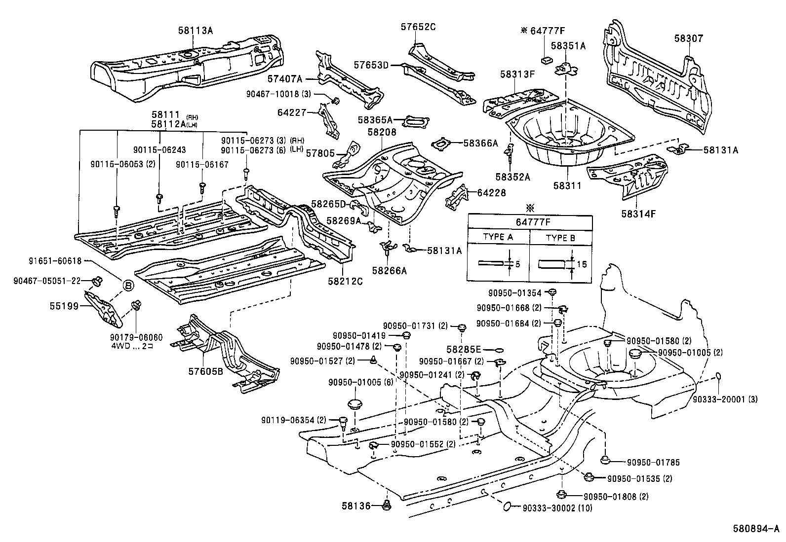 58307-30540 PANEL SUB-ASSY, BODY LOWER BACK product image