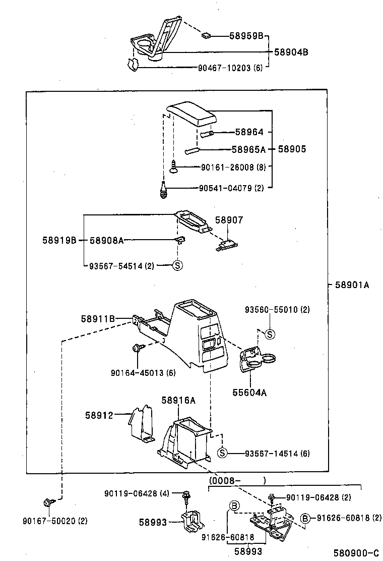 Toyota 58804-35060 PANEL SUB-ASSY, CONSOLE, UPPER