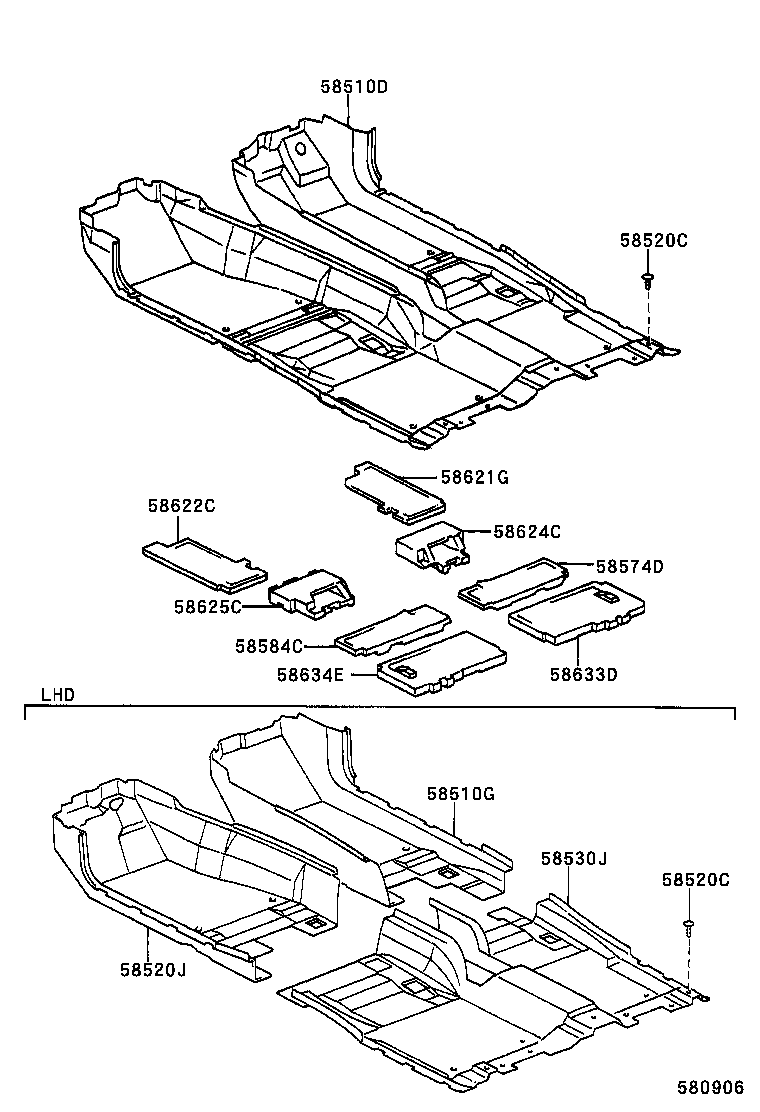 58622-40020 PAD, FRONT FLOOR SILENCER, LH product image