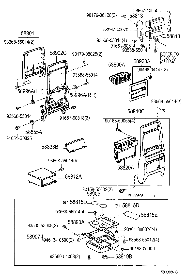 58804-40070 PANEL SUB-ASSY, CONSOLE, UPPER product image