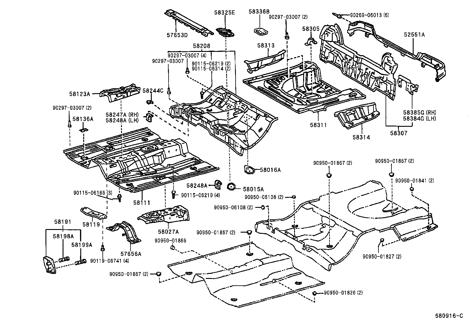 58111-02040 PAN, FRONT FLOOR product image