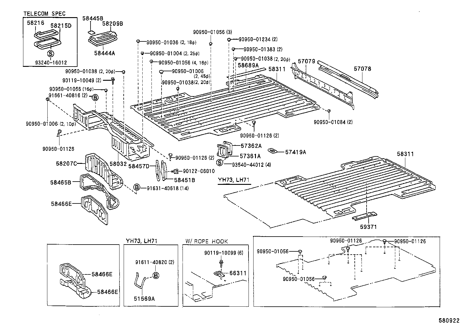 57406-95J36 RAIL, FLOOR SIDE, CENTER LH product image