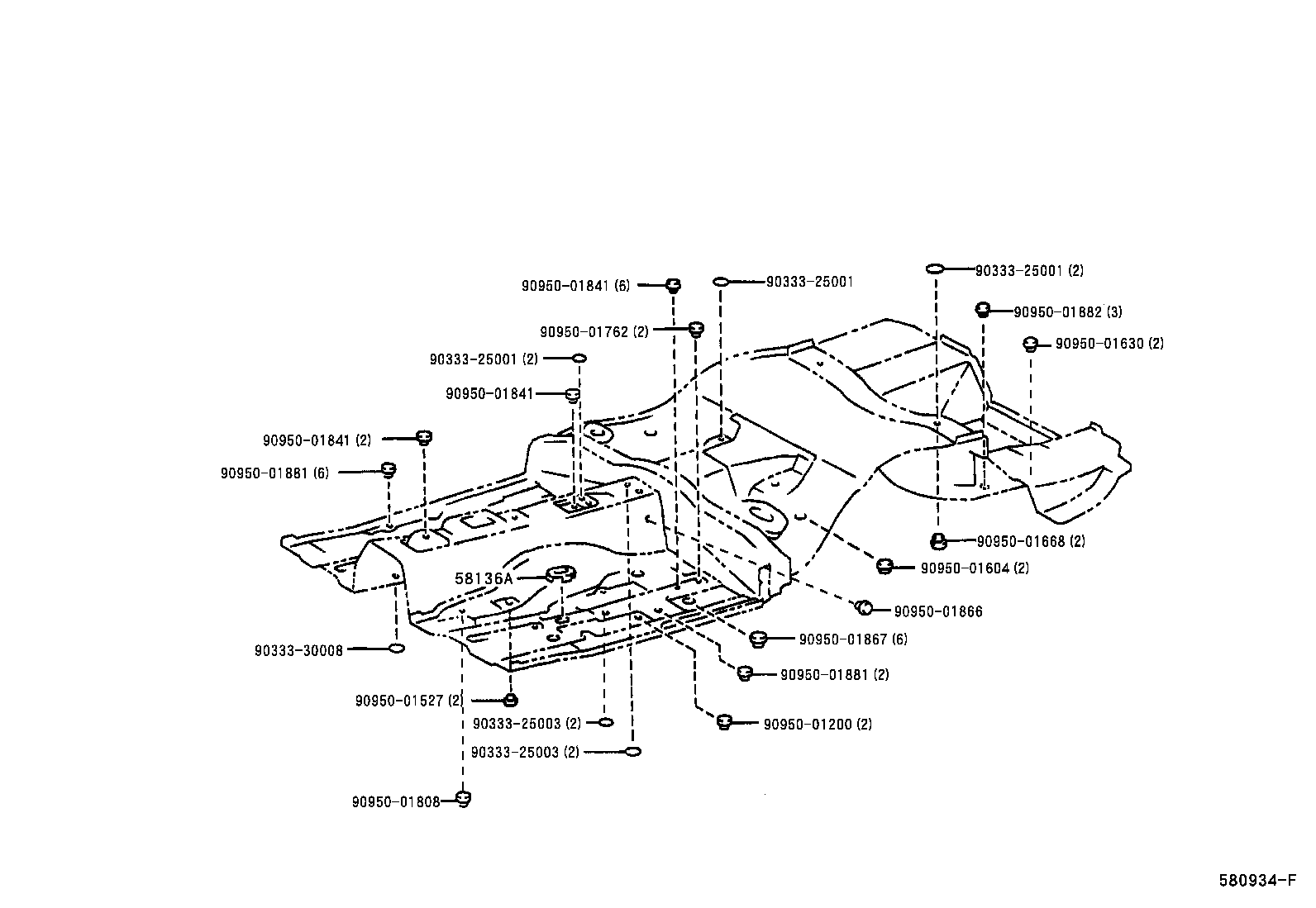57208-51010 BRACKET SUB-ASSY, ENGINE REAR MOUNTING MEMBER, LH product image