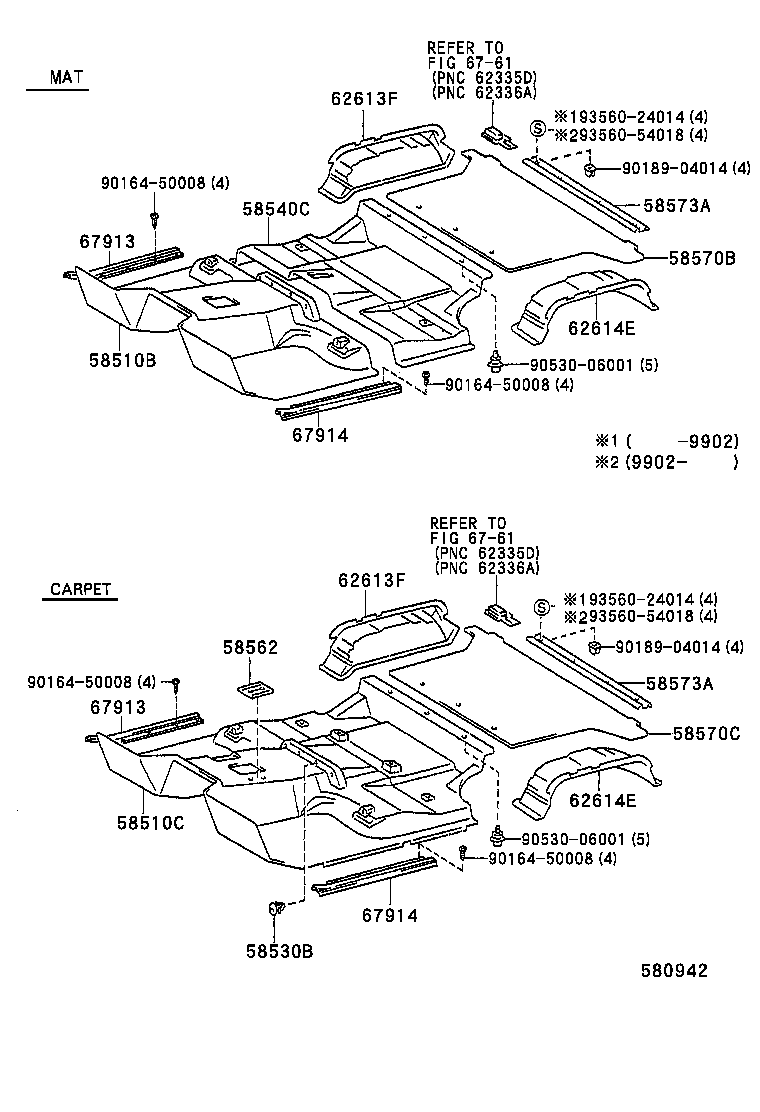58570-60741-B2 CARPET ASSY, REAR FLOOR product image