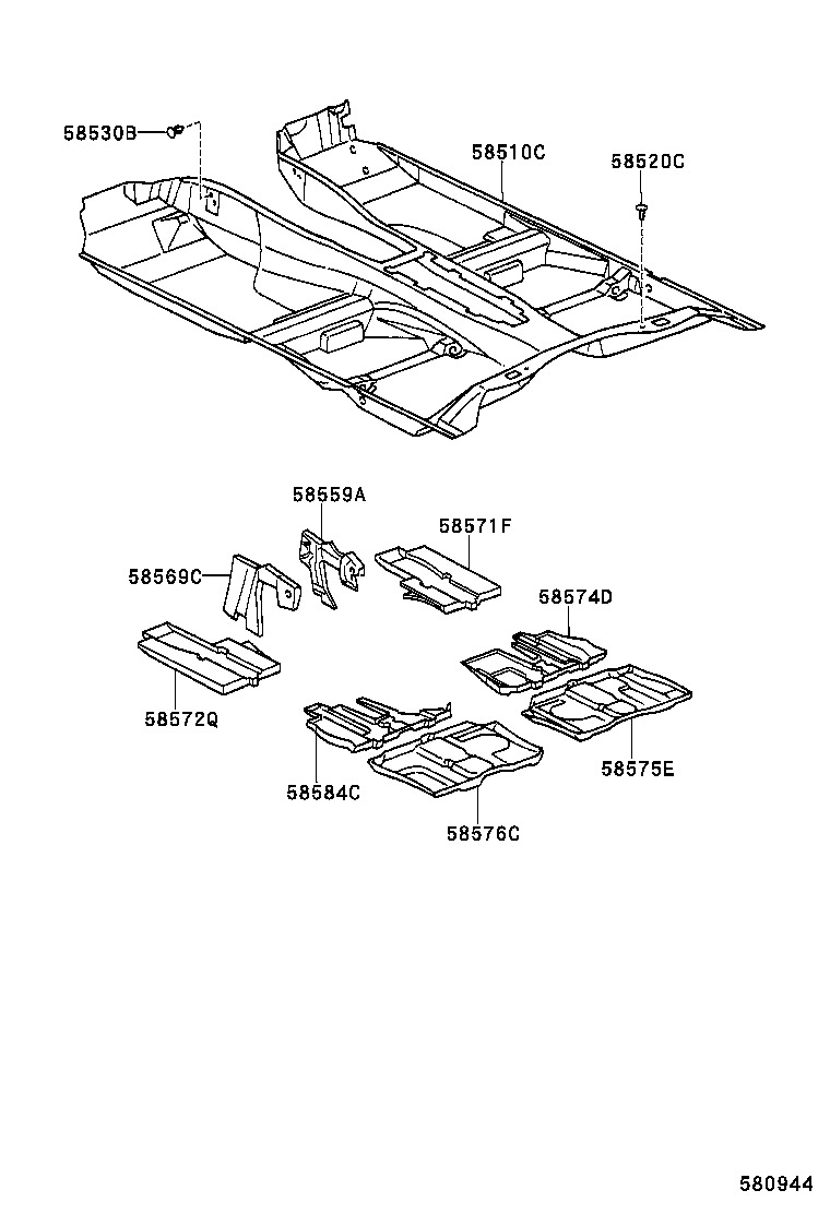 58559-53030 PAD, FRONT FLOOR SIDE, RH product image