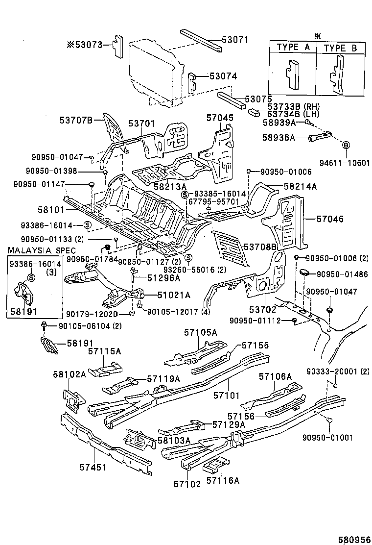 53701-95722 APRON SUB-ASSY, FRONT FENDER, RH product image