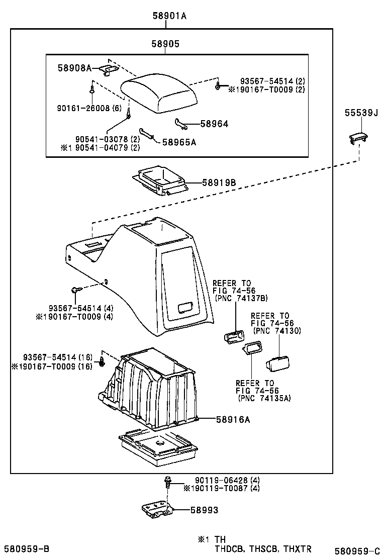 58804-04010 INSERT SUB-ASSY, CONSOLE BOX, FRONT product image