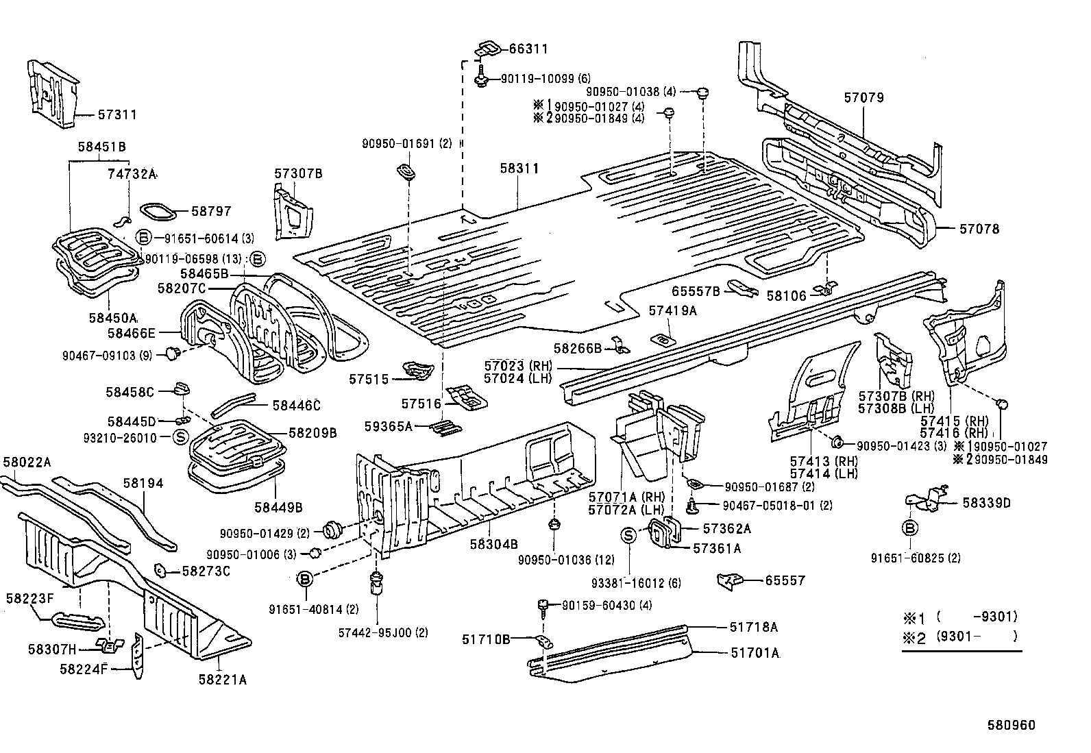 57024-26050 MEMBER SUB-ASSY, REAR SIDE, LH product image