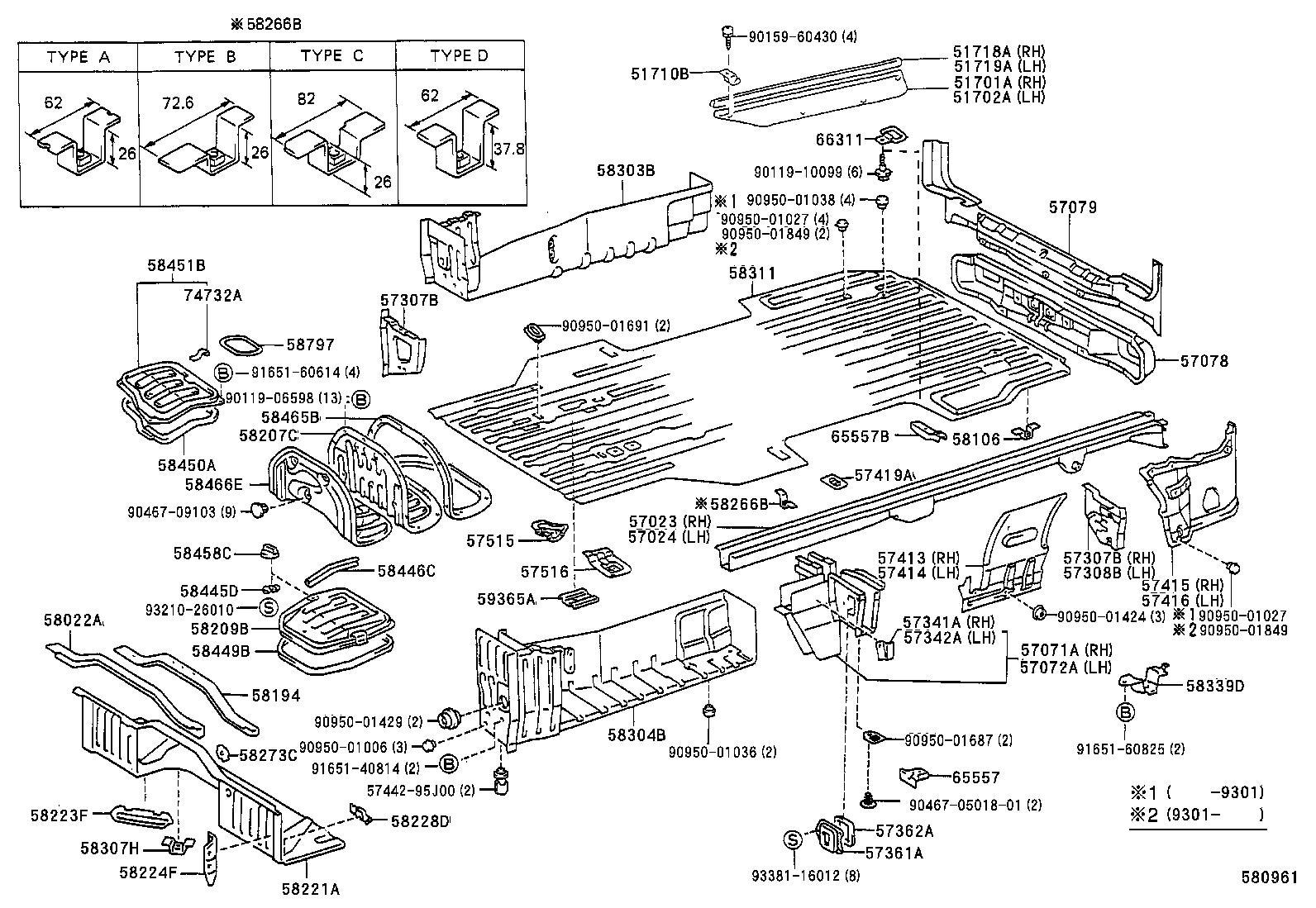 57024-26050 MEMBER SUB-ASSY, REAR SIDE, LH product image