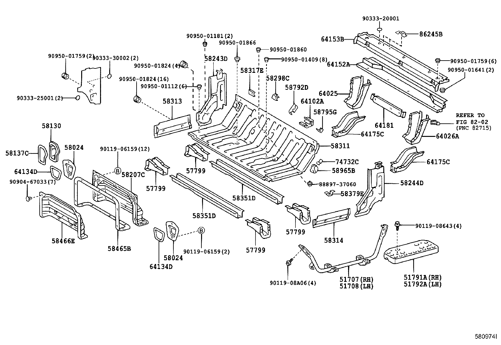 64025-37130 BRACKET SUB-ASSY, REAR MOUNTING, RH product image
