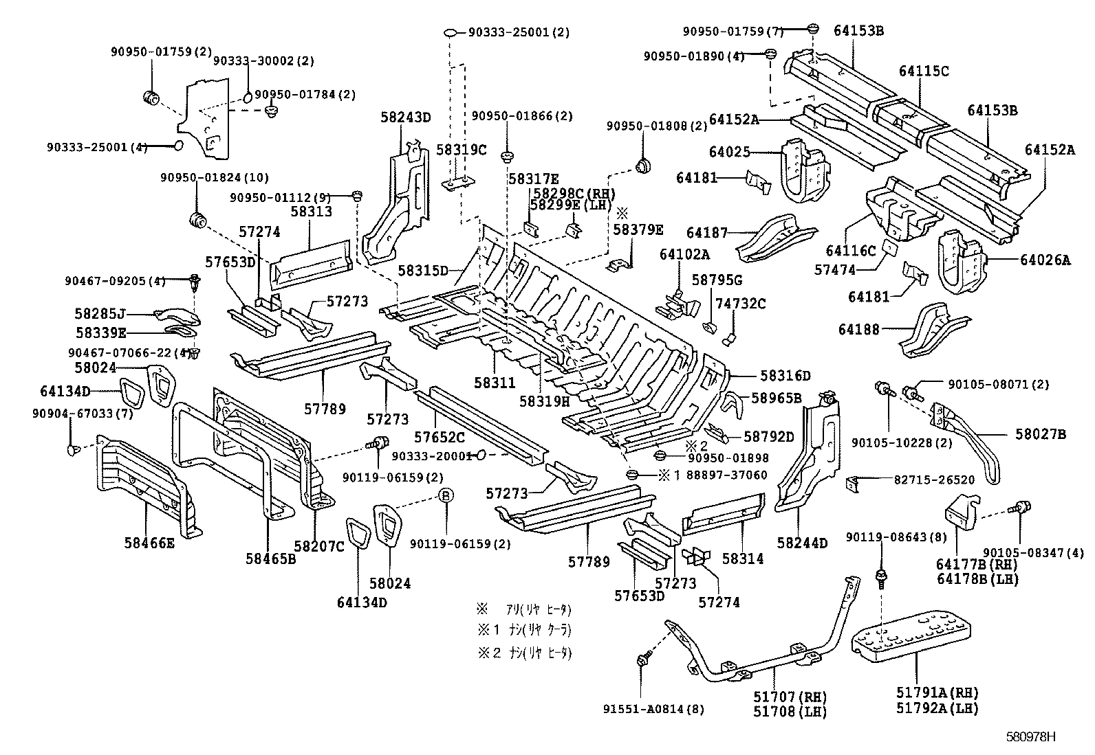 57652-37010 MEMBER, REAR FLOOR CROSS, NO.1 product image