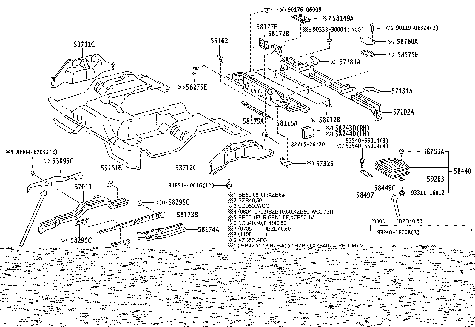 55141-36010 BRACKET, FOOT REST MOUNTING product image