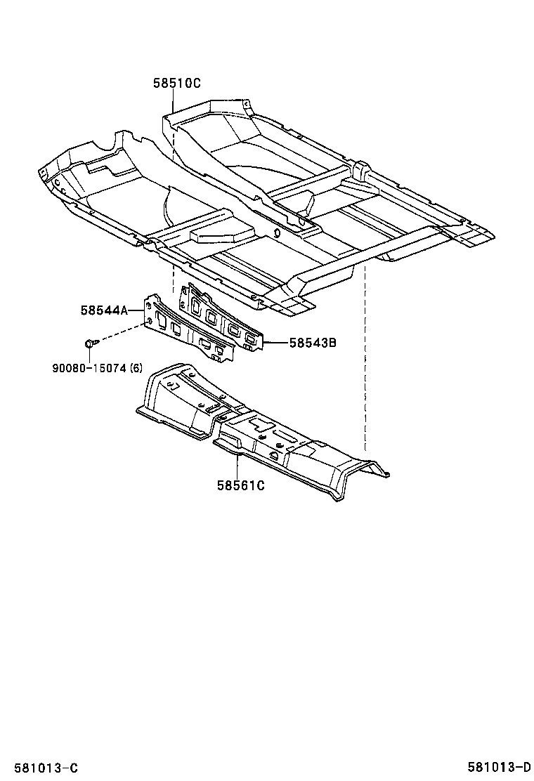 58544-AC030 BRACKET, FLOOR CARPET, LH product image