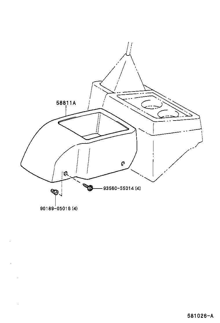 58834-26030 COVER, CONSOLE, LOWER product image