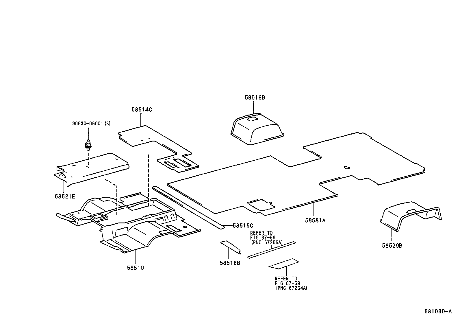 58571-36070-E0 MAT, REAR FLOOR, FRONT RH product image